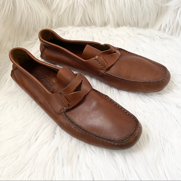 Salvatore Ferragamo leather moc toe drivers 9.5